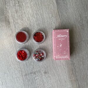 Red Nail Glitter Collection